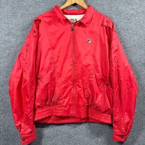 FILA JACKET MEN SIZE LARGE 42 TRACK WINDBREAKER VINTAGE RED ITALIAN MADE